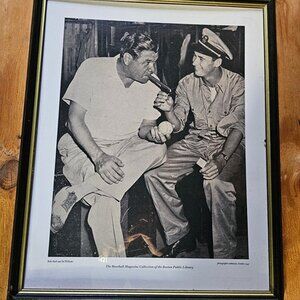 Ted Williams Babe Ruth 1910-1957 Baseball Magazine Inside Cover Photo Frame